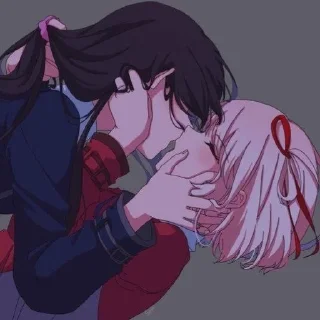 💋 emoji Lycoris Recoil yuri Telegram sticker 23 of 40