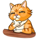 🤔 emoji Striped Cat Telegram sticker 18 of 30