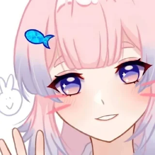😁 emoji kokomi by @stickerhut Telegram sticker 24 of 75