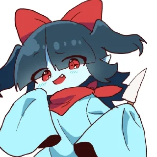😃 emoji Aqua Deltarune | by @Sen_k0 Telegram sticker 23 of 43