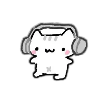 🎧 emoji cute cat  от @mirtiruyata Telegram sticker 7 of 25