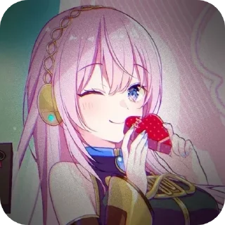 🌸 emoji ⊹𝆹𝅥𝆹𝅥Megurine Luka𝆹𝅥𝆹𝅥⊹ Telegram sticker 22 of 31