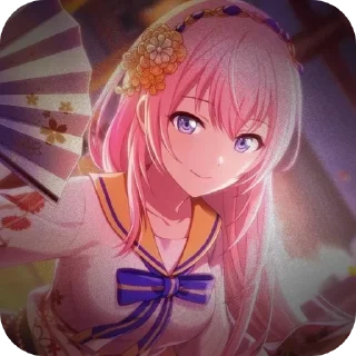 🌸 emoji ⊹𝆹𝅥𝆹𝅥Megurine Luka𝆹𝅥𝆹𝅥⊹ Telegram sticker 23 of 31