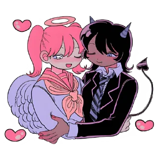 🥰 emoji Ангел & Демон @nyasticks Telegram sticker 16 of 17