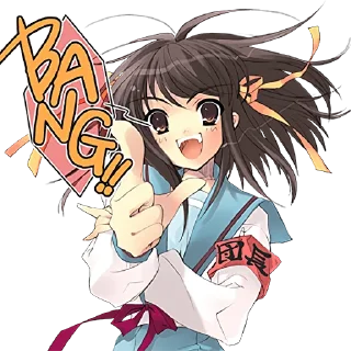 🔫 emoji The Melancholy of Haruhi Suzumiya :: @line_stickers Telegram sticker 21 of 40