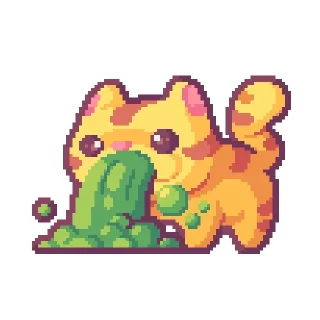 🤮 emoji thepixelcats (by @thepixelphoenix) Telegram sticker 14 of 17
