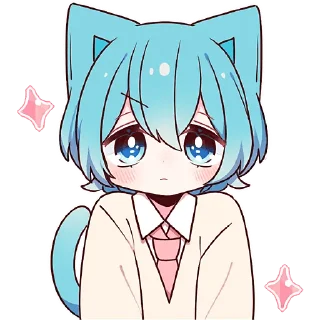 🥺 emoji Голубой котик 2 @Nyasticks Telegram sticker 19 of 41