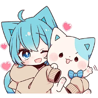 👋 emoji Голубой котик 2 @Nyasticks Telegram sticker 13 of 41