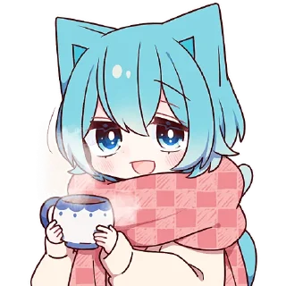 ☕ emoji Голубой котик 2 @Nyasticks Telegram sticker 11 of 41