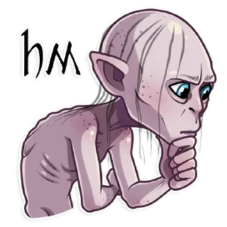 🤔 emoji Gollum (@dailystkrbot) Telegram sticker 20 of 25
