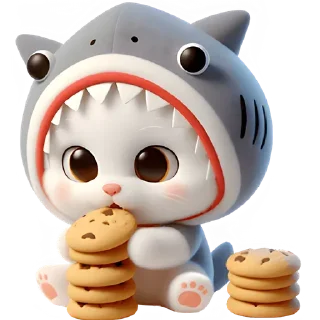 🍪 emoji Пушистые акулы @MoiStikiBot Telegram sticker 21 of 40