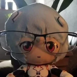 😎 emoji Rei plush by @Sosnova_shyshechka Telegram sticker 12 of 66