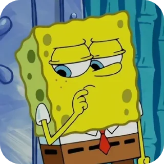 🤨 emoji БОЛЬШЕ ⇨ @CLOOBHUB ГУБКА БОБ СПАНЧ SPONGE BOB ТГ Telegram sticker 21 of 64