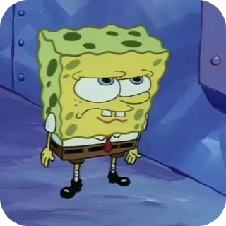😐 emoji БОЛЬШЕ ⇨ @CLOOBHUB ГУБКА БОБ СПАНЧ SPONGE BOB ТГ Telegram sticker 22 of 64