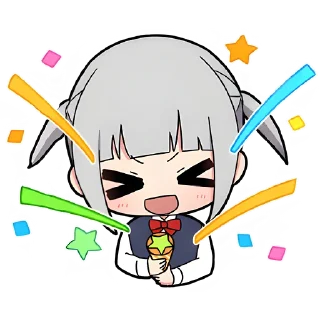 🥳 emoji Вежливая-тян @nyasticks Telegram sticker 8 of 41
