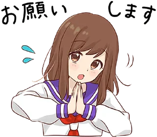 🙏 emoji Girlfriend Sticker • @punipuni_stickers Telegram sticker 7 of 40