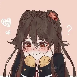 😟 emoji HuTao Telegram sticker 12 of 28