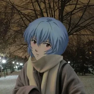 🌟 emoji Рей Аянами Telegram sticker 6 of 69