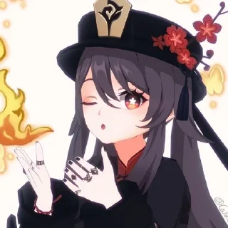 ❤️‍🔥 emoji HuTao❤️‍🔥 Telegram sticker 24 of 45