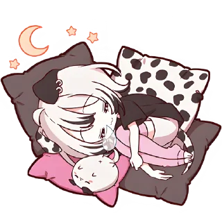 😴 emoji Далматинская тян @Nyasticks Telegram sticker 9 of 25