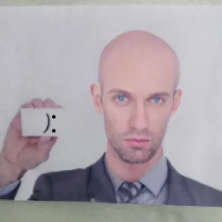 ☹️ emoji Лысый разговор 👨🏿‍🦲🍑 Telegram sticker 10 of 65