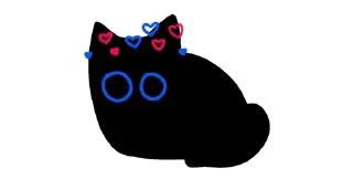 🥰 emoji black cats 🔳 @unhomee_st. Telegram sticker 7 of 30