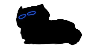 🤨 emoji black cats 🔳 @unhomee_st. Telegram sticker 20 of 30