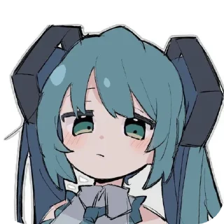 😕 emoji Miku.  @prosto1942 Telegram sticker 17 of 120