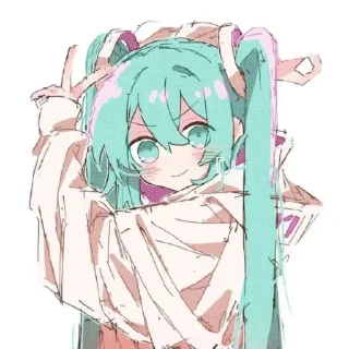 😁 emoji Miku.  @prosto1942 Telegram sticker 5 of 120