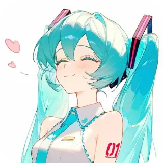 ❤ emoji Miku.  @prosto1942 Telegram sticker 18 of 120