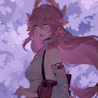 💮 emoji 八重神子|𝐘𝐚𝐞 𝐌𝐢𝐤𝐨 Telegram sticker 22 of 100