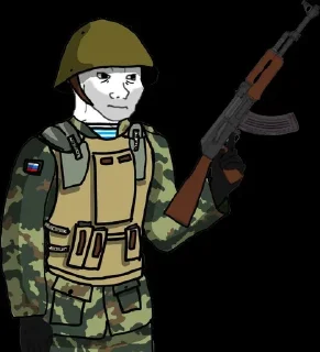 😐 emoji Military wojak Telegram sticker 7 of 41