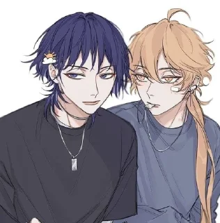 💜 emoji Scaramouche×Aether. Telegram sticker 8 of 44