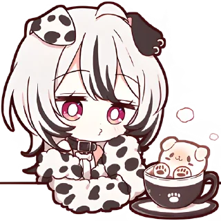 ☕ emoji Далматинская тян @Nyasticks Telegram sticker 6 of 25