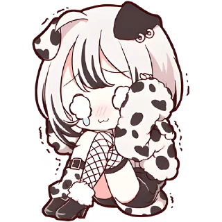😢 emoji Далматинская тян @Nyasticks Telegram sticker 18 of 25