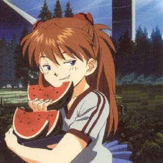 🍉 emoji Asuka Langley Souryuu Telegram sticker 9 of 49