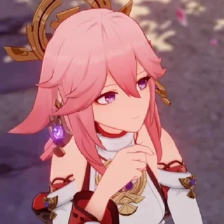 🦊 emoji 🦊 Yae Miko 🦊 Telegram sticker 6 of 26