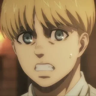 😬 emoji /ᐠ - ˕ -マ✮⋆˙Armin Arlert˙⋆✮ Telegram sticker 7 of 56
