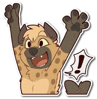 🥳 emoji little Hyena @stickersb2b Telegram sticker 14 of 16