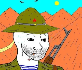 😓 emoji Military wojak Telegram sticker 20 of 41