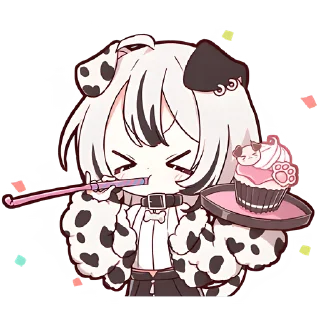 🥳 emoji Далматинская тян @Nyasticks Telegram sticker 3 of 25