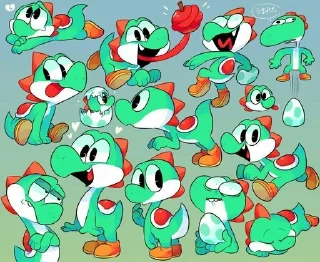 🦖 emoji Yoshi Telegram sticker 15 of 17