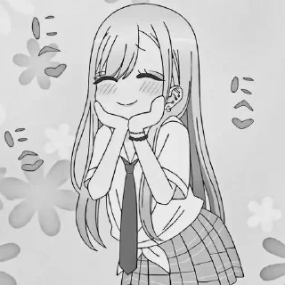 🌟 emoji Марин чб Telegram sticker 13 of 33