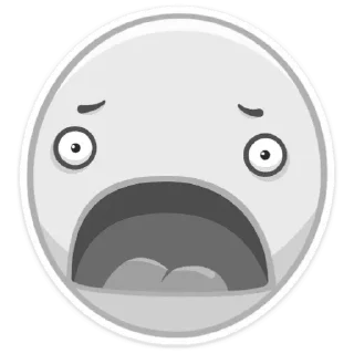 😨 emoji Вк смайлы ч/б Telegram sticker 15 of 30