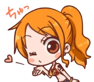 😘 emoji намі-сван / One Piece Telegram sticker 11 of 30