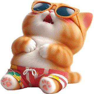 😎 emoji Летний котик @Nyasticks Telegram sticker 6 of 41