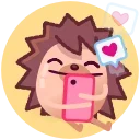 🥰 emoji 🦔 Then Hedgehog Telegram sticker 10 of 13