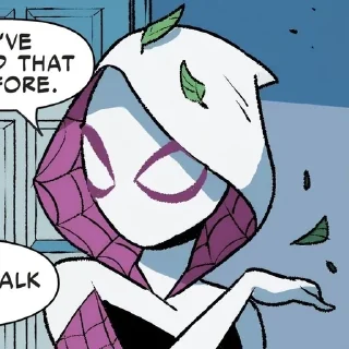 🍃 emoji 🖤🤍 Ghost Spider 🤍🖤 Telegram sticker 21 of 24