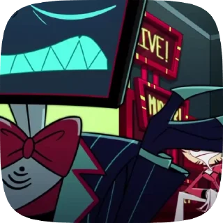 😈 emoji БОЛЬШЕ ⇨ @CLOOBHUB ВОКС ОТЕЛЬ ХАЗБИН VOX HAZBIN ТГ Telegram sticker 13 of 105