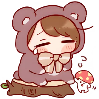😢 emoji Кума-чан @Nyasticks Telegram sticker 14 of 25